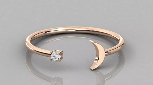 Women solitaire ring 3dm stl render detail
