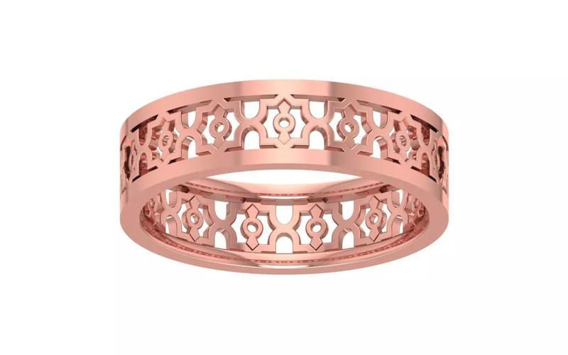 Designer Women Wedding Band 3dm STL OBJ FBX Render Details