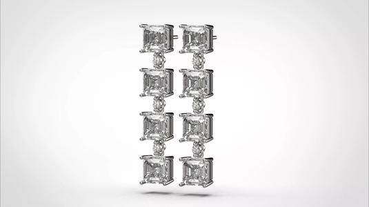 Emerald Earring stl obj 3D print model ER018 3D print model