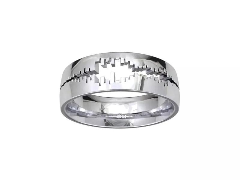 Women Wedding Band Heart Bit Wave Model- CC93