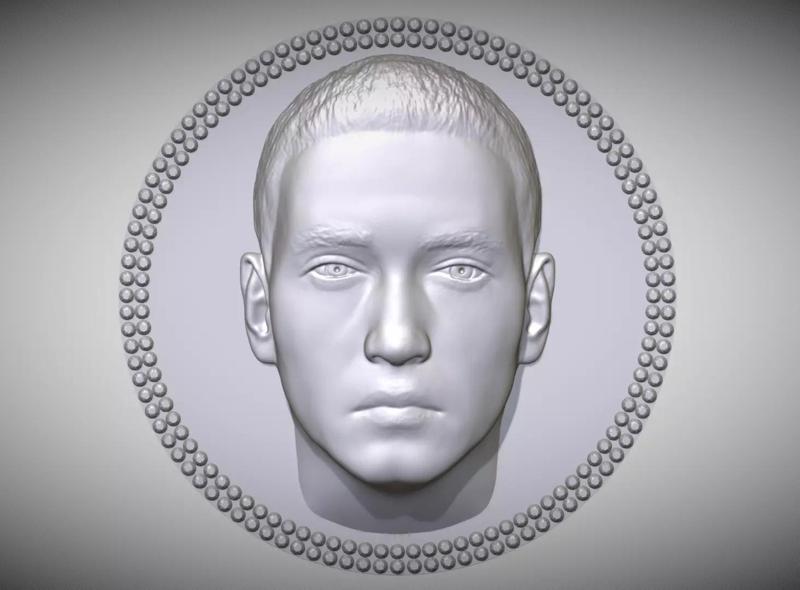 Eminem medallion pendant 3D printing ready stl obj