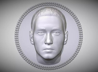 Eminem medallion pendant 3D printing ready stl obj