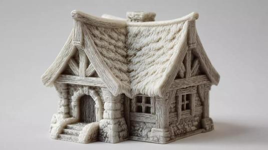 Middle age house for 3D print