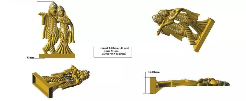 Radha  Krishna pendant with stones