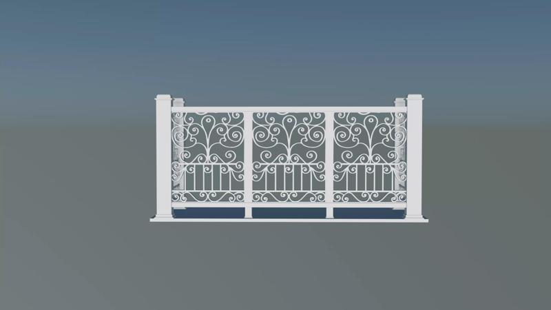 3D model Railing - Balcony