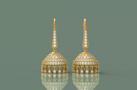 Diamond Bali Jhumko Earring - 0027