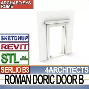 Ancient Roman Door B Revit STL Printable