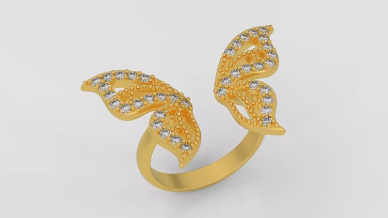 Butterfly ring 3D print model A94