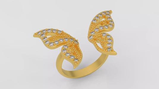 Butterfly ring 3D print model A94