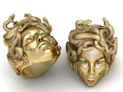 Medusa Intaglio Signet Ring