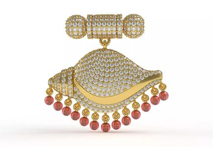 Conch Shape Diamond Pendant