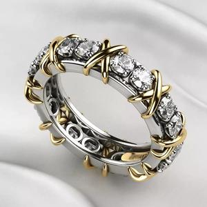 X Ring 3mm Stones Gold