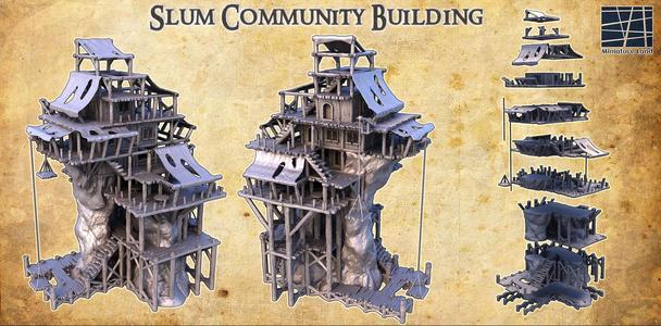 Slum Community Building Tabletop Terrain 28MM 3D print model