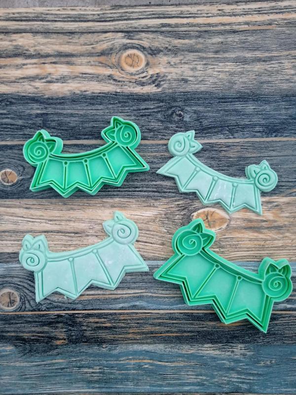 Set x 5 Cortantes Banderin FLoral Cookies Galletas