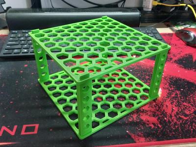 Stackable storage shelf / honeycomb pattern