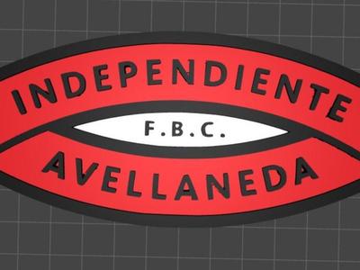 Logo Independiente shield chop glass mate STL and 3MF