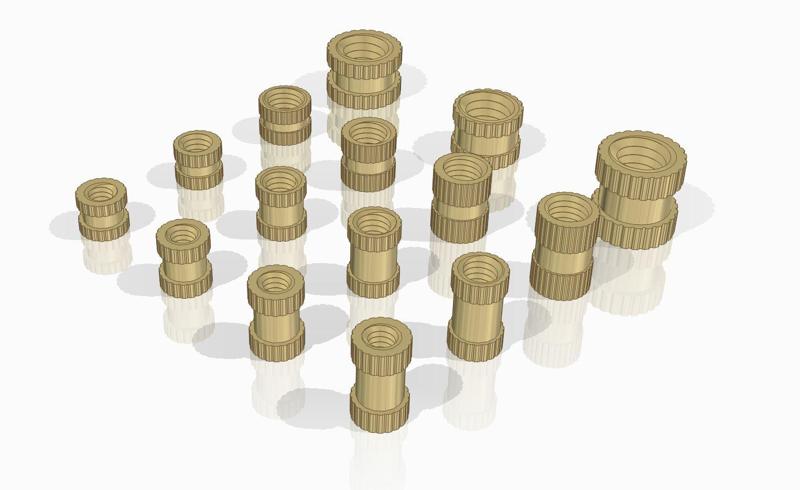 Threaded inserts M2.5-M4