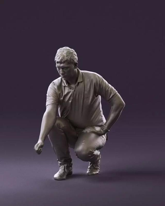 001044 man in yellow polo and shoes 3D Print Ready