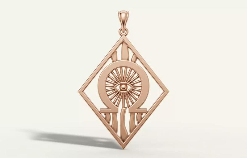 Evil Eye Omega Symbol Pendant