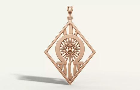 Evil Eye Omega Symbol Pendant