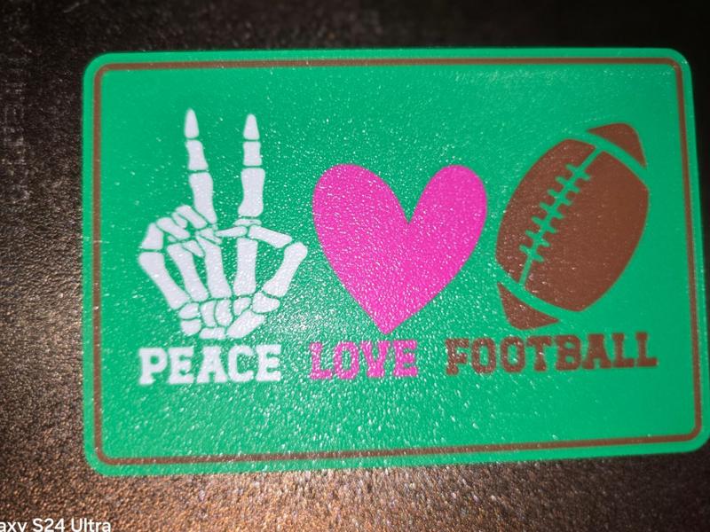 Sign - Coaster Football Peace Love