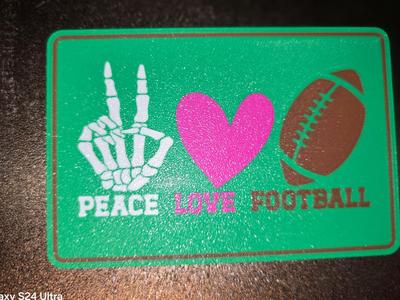 Sign - Coaster Football Peace Love