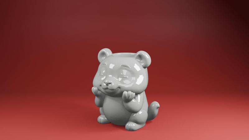 Adorable Bear Pot – 3-in-1 Planter, Vase & Pencil Holder STL