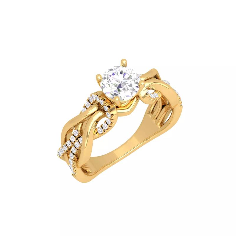 Unique Statement Ring For Women 6MM Solitaire 3D Print Model