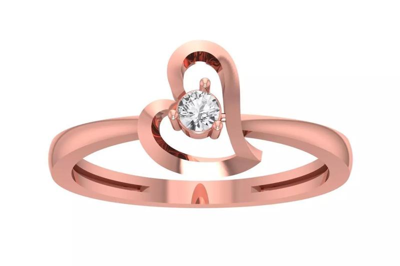 Unique Solitaire Heart Wedding Engagement Ring for Women