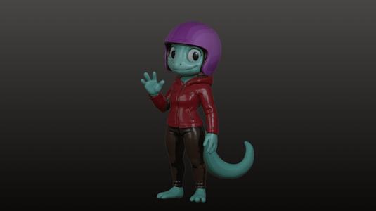 Biker Girl Lizard
