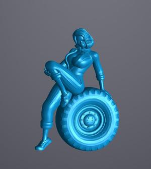 Figurine Girl on tire