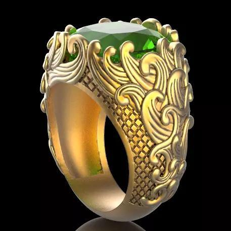 wave ring Silver Gold  Print