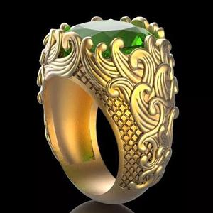 wave ring Silver Gold  Print