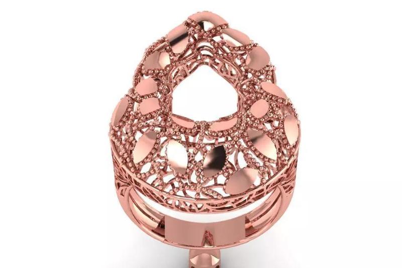 Vintage Filigree Ring STL OBJ FBX Renders Details
