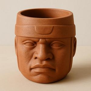 Cabeza Olmeca, cabeza, maceta, decoración, hogar, porta objetos, joyero, dulcero,
