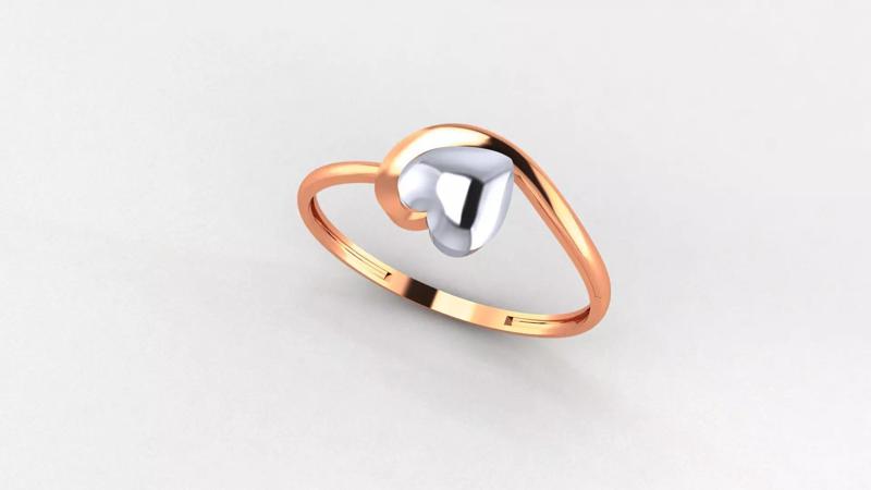Heart Love Valentine Ultra light wt minimalist Plain Gold Ring