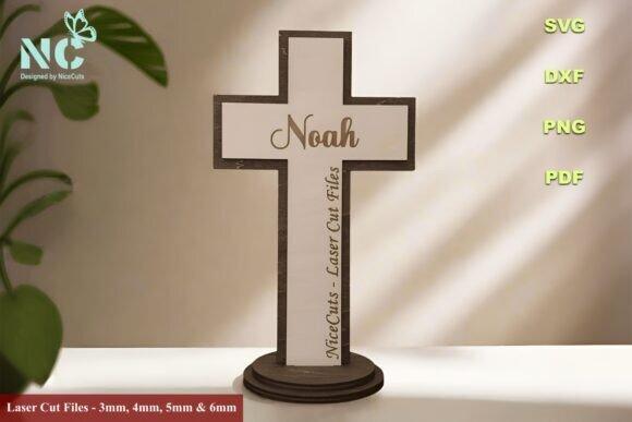 Laser engraved wooden cross