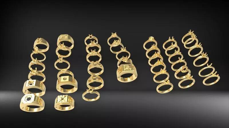 Various wedding dia Rings Jewelry findings Ladies men