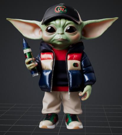 Baby Yoda/Grogu in urban style - cool design with accessories