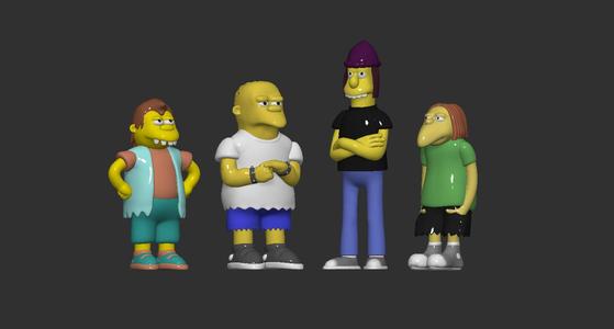 Nelson, Dolph, Jimbo and Kearney. Simpson's most dangerous gang.