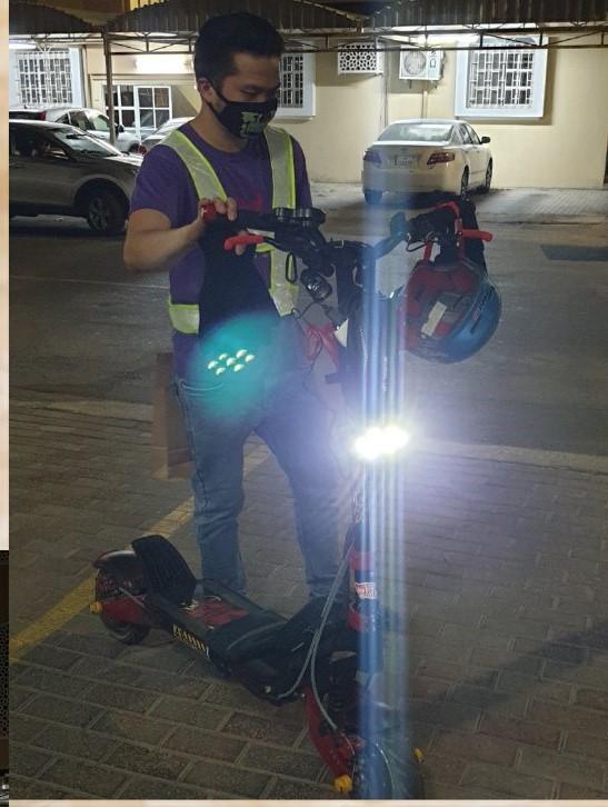 CYBORG ELECTRIC SCOOTER HEADLIGHT WITH BRACKETS FOR FIIDO Q1, KAABO MANTIS 10, KAABO MANTIS 10 PRO, G MAX 30, M365 ETC SEE COMPLETE LIST