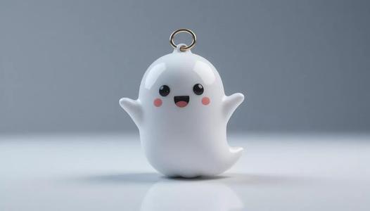 Ghost Buddy Keychain 3D Print Model Cute Halloween Keychain