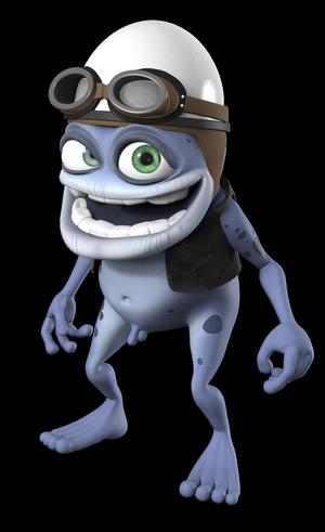 Comical 3D Frog Character with Helmet and Goggles