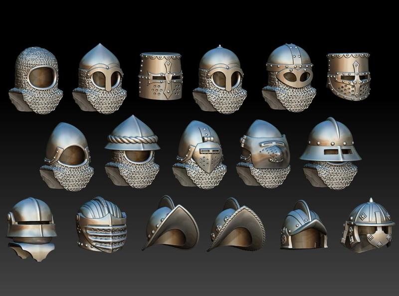 Minifigure Helmet Set (10th-17th century)
