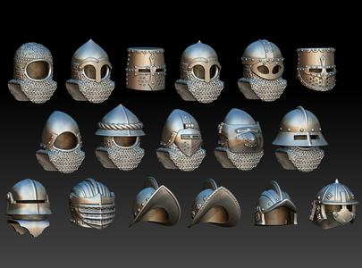 Minifigure Helmet Set (10th-17th century)