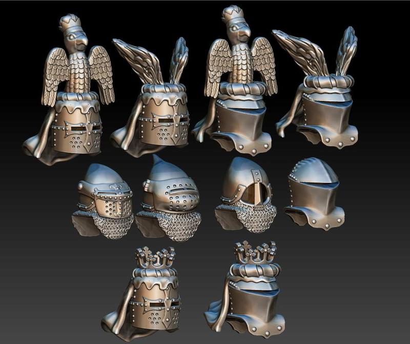 Minifigure Helmet Set 2 (tournament helms and bacinets)