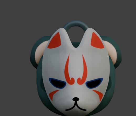 Kuma Bear Head Keychain - Japanese Cartoon Mascot - Anime Style - Ready to Print