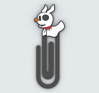 Paperclip ZERO JACK GHOST DOG - bookmark - 3MF pre-painted , STL