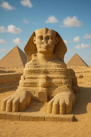 Realistic 3D Sphinx of Egypt