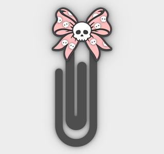 Paperclip Skull bow - bookmark - 3MF pre-painted , STL